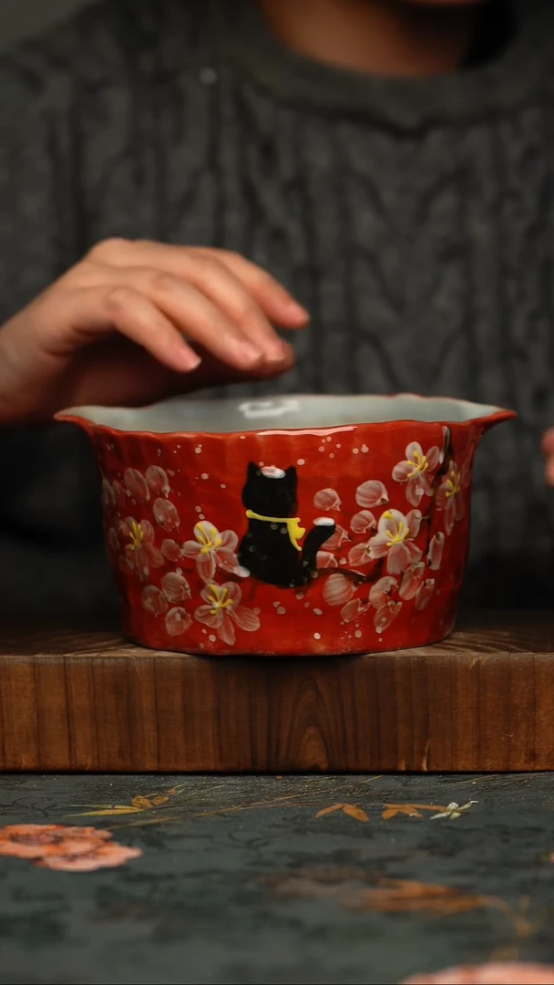 瓷片釉下彩手工手绘同款陶器