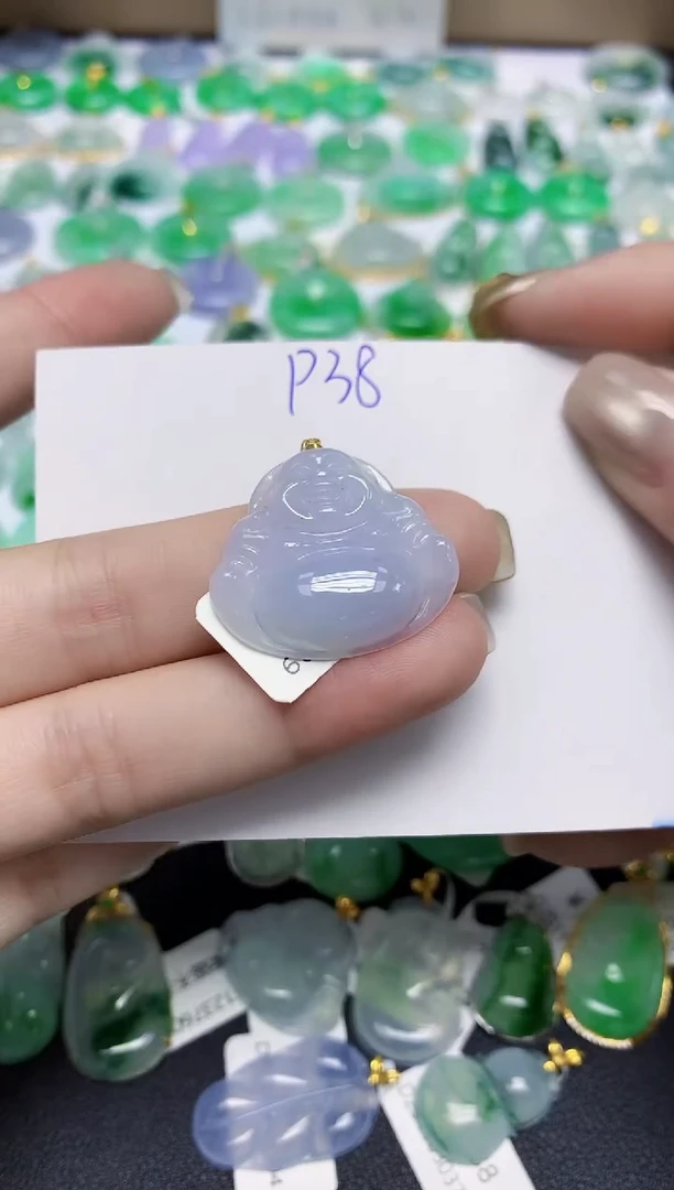 颈饰18K金镶嵌翡翠天然缅甸翡翠A货翡翠百元以上9元证书费自理