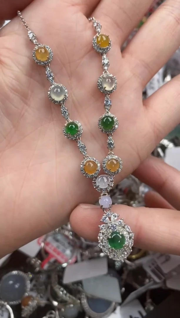 银S925镶嵌戒指翡翠444     2