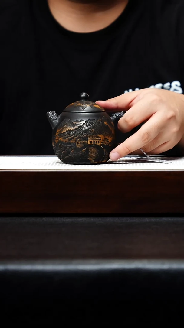 茶壶紫砂宜兴紫砂 龙蛋 石黄