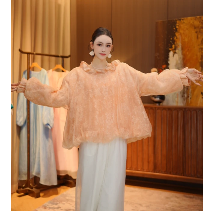 彬壹冉-2727  原创秋冬新款千金公主重磅桑蚕丝上衣