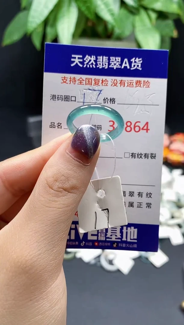 翡翠戒指未镶嵌天然翡翠戒圈7864