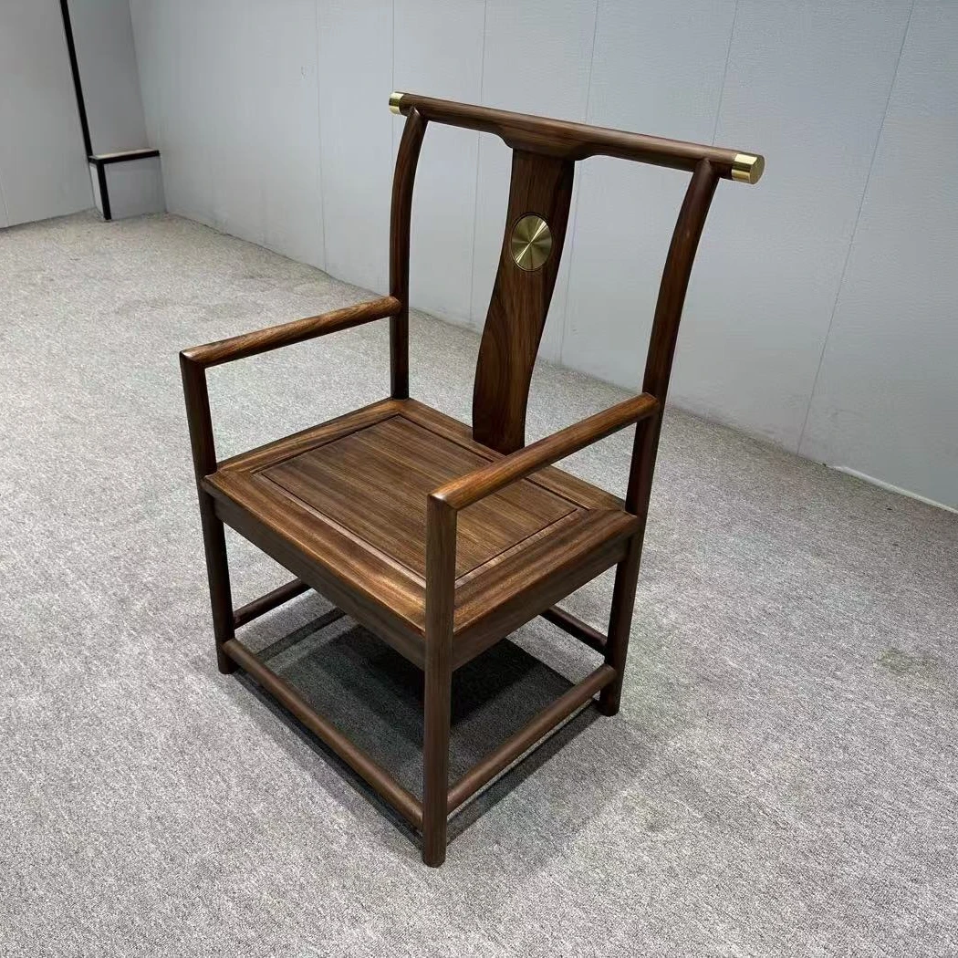 纯料纯榫卯新中式实木办公椅茶椅主人椅家用乌金木南宫椅客椅副椅