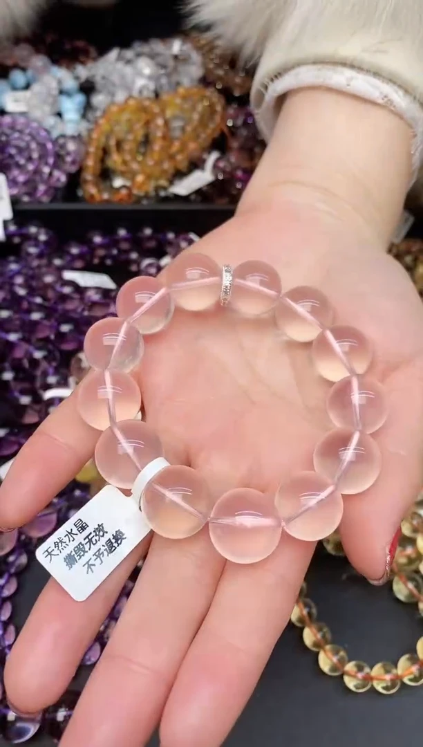 【闪购商品】水晶手链未镶嵌48 粉水晶16mm+