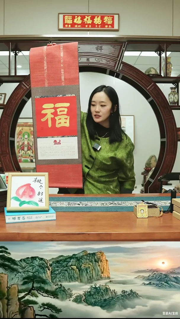 书法卷轴 福挂历