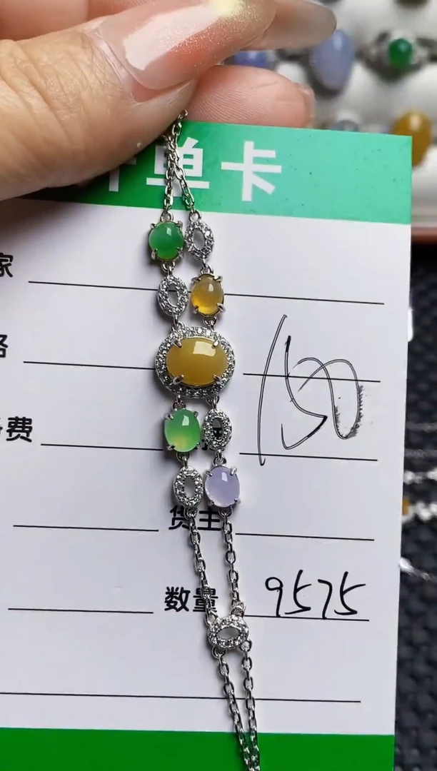 银S925镶嵌戒指翡翠9575