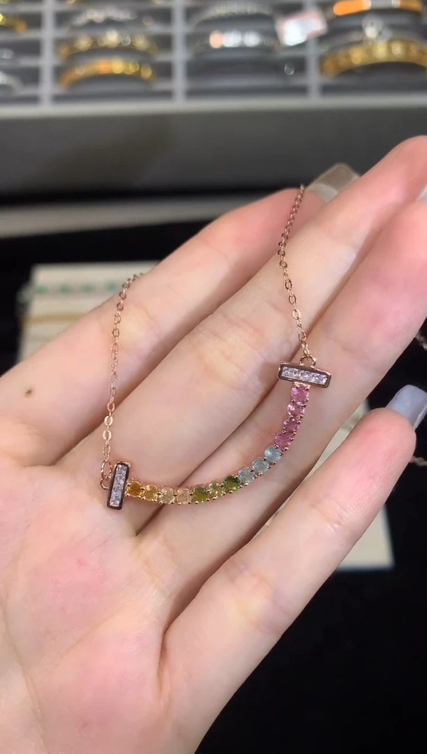 项链银S925镶嵌碧玺CY002