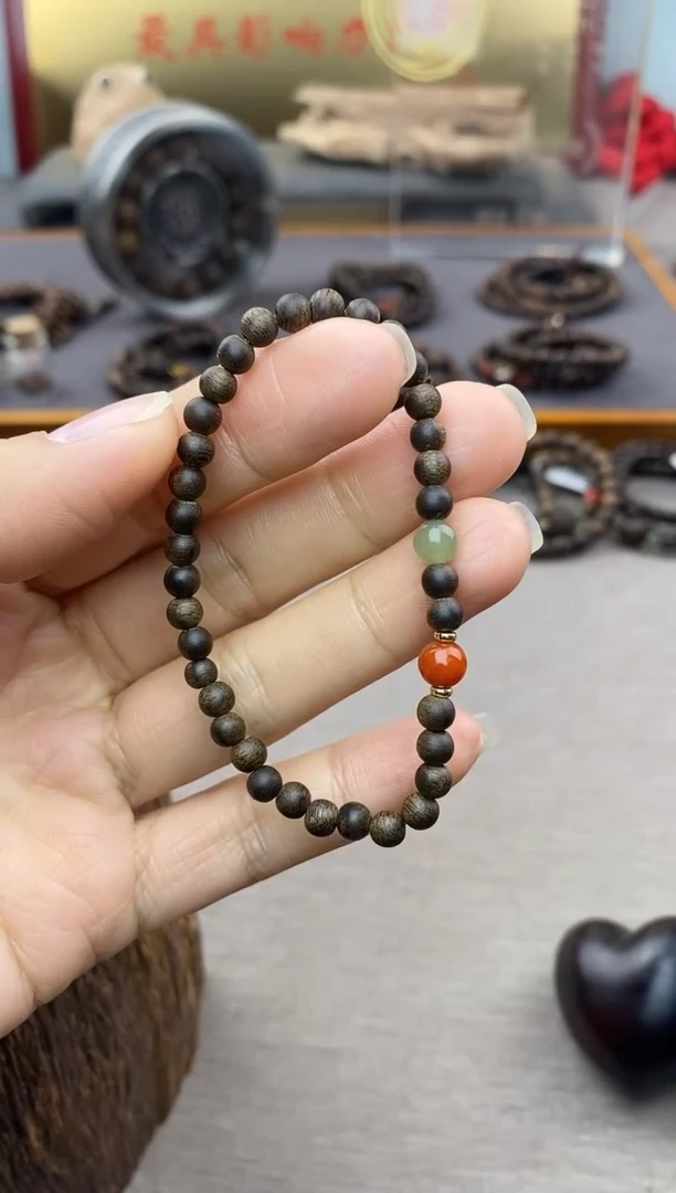 【闪购商品】沉香手串芽庄白棋楠04单圈＋配饰