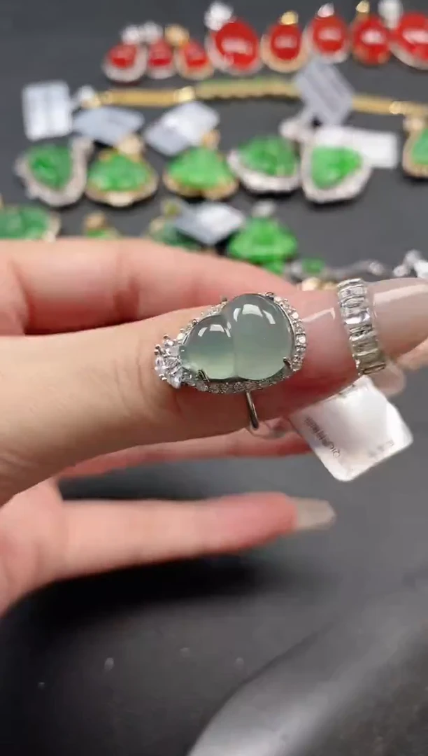银S925镶嵌戒指翡翠51151
