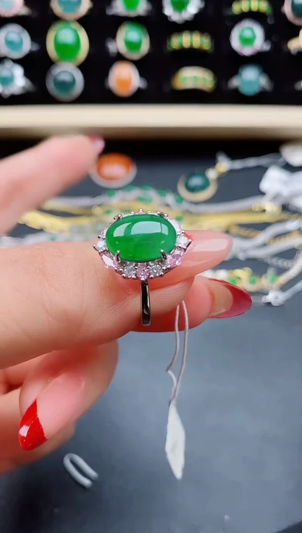 【闪购商品】翡翠戒指银S925镶嵌321321