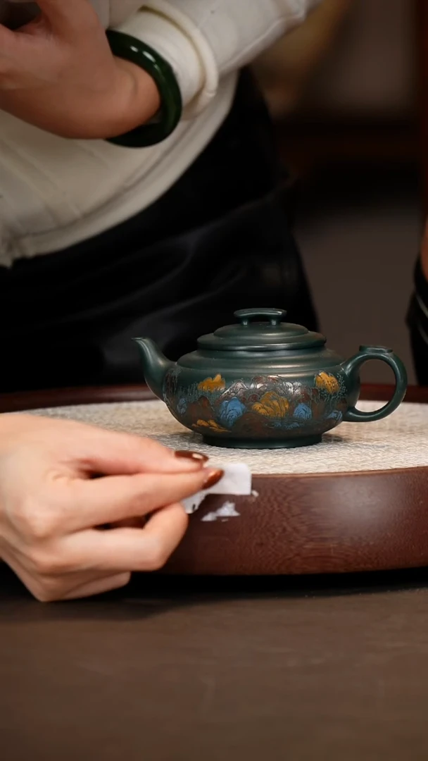 茶壶紫砂【吴顺华】绿泥上新桥   250CC