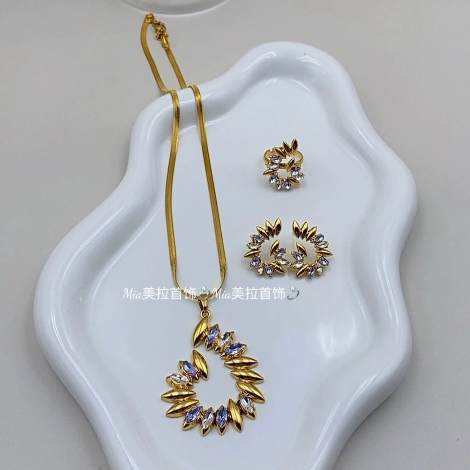 钛钢亚克力项链 三件套气质轻奢时尚百搭复古小众简约个性法式ins