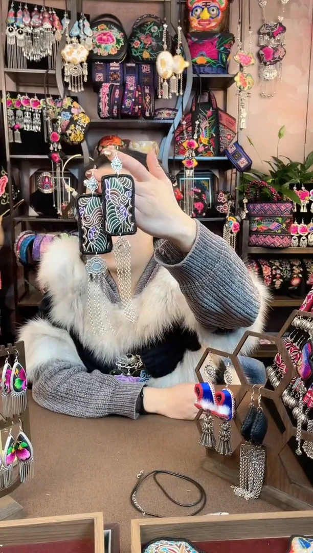 织绣 民族风手工非遗老绣饰品653