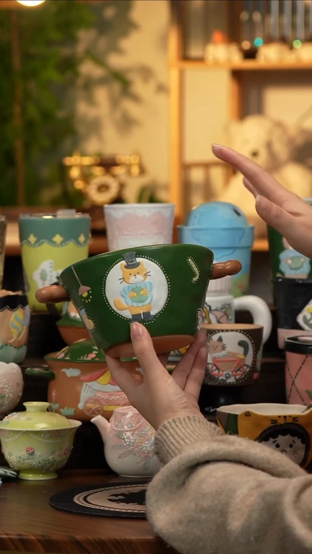 杯子瓷A142景德镇原创手工陶瓷