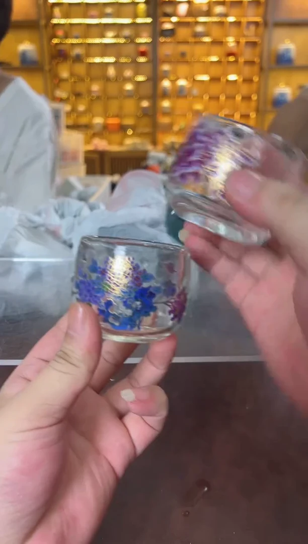 瓷片 鸣盏居11111111变色水晶杯2个