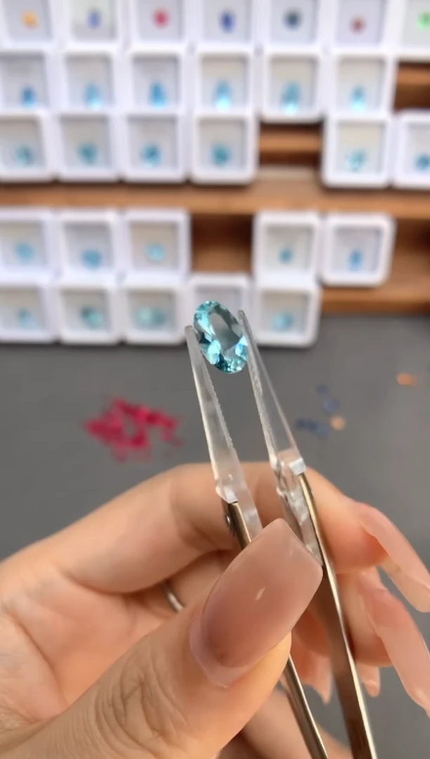 未镶嵌裸石定制海蓝宝石1.43ct 圣玛