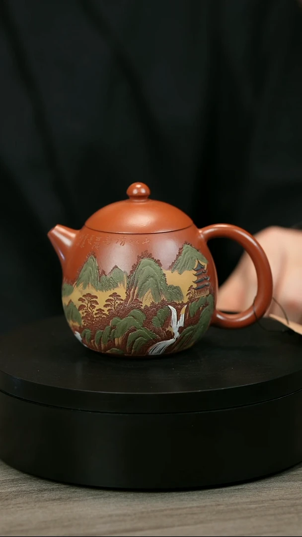 茶壶紫砂?****࿐H2240赵翠红彩绘大龙蛋