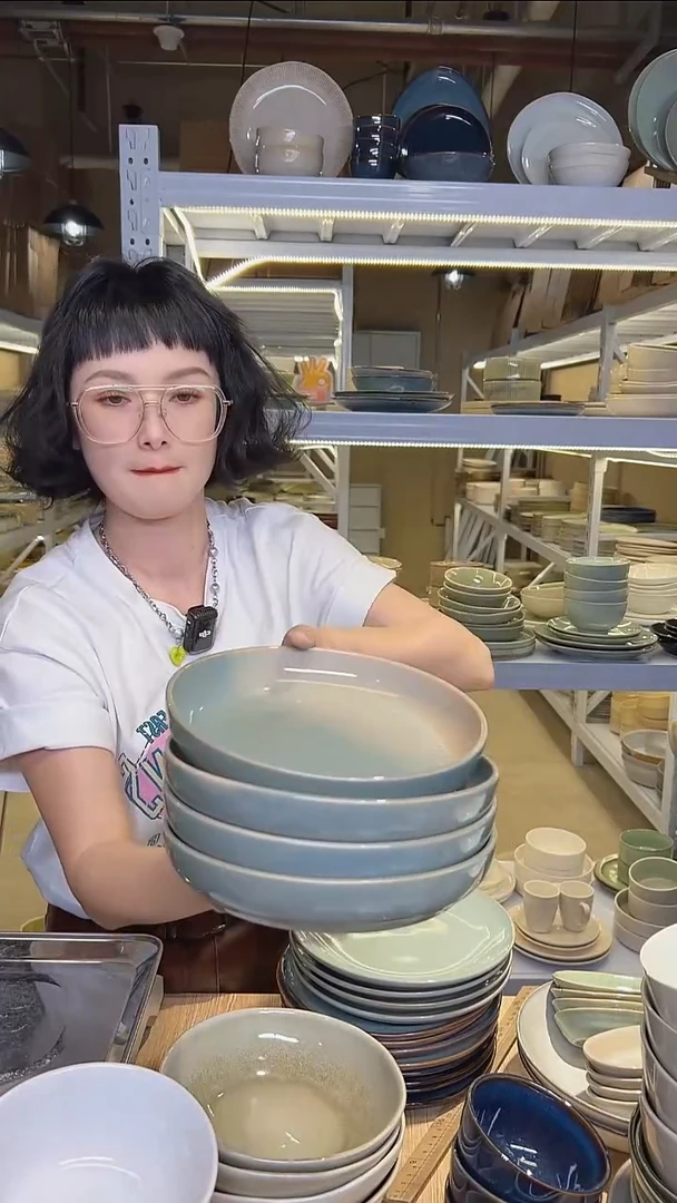 瓷288外贸尾货高温釉下彩餐具默认微瑕