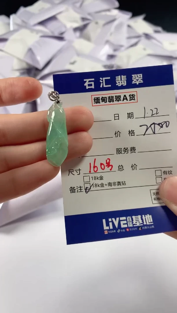 【闪购商品】翡翠颈饰18K金镶嵌11111111