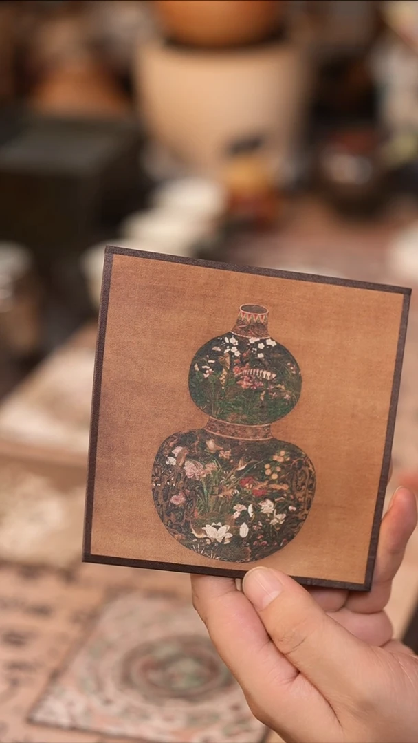 茶具四方杯垫12x12 葫芦