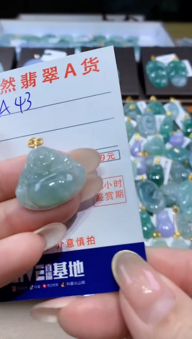 颈饰未镶嵌翡翠 天然翡翠A货挂件