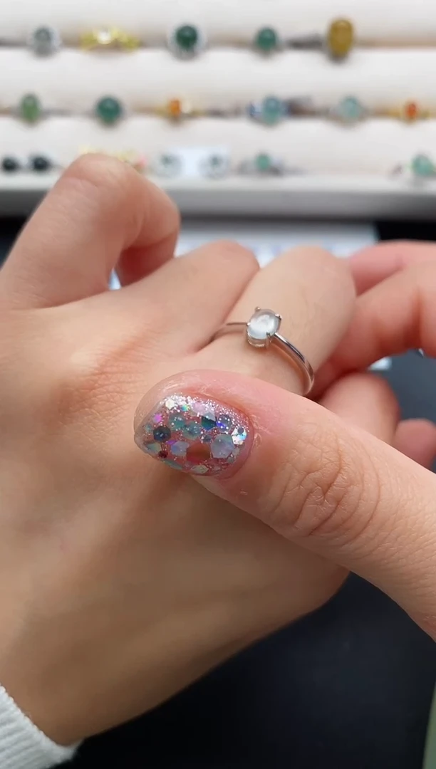 银S925镶嵌戒指翡翠777777+3