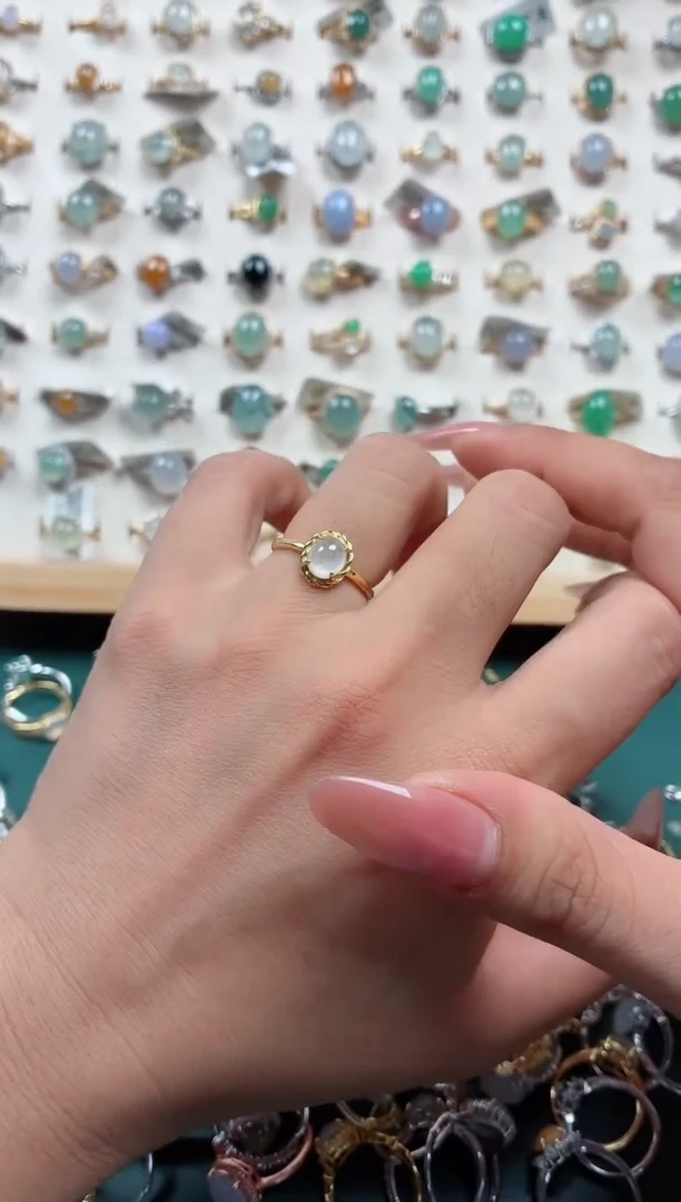 银S925镶嵌戒指翡翠.