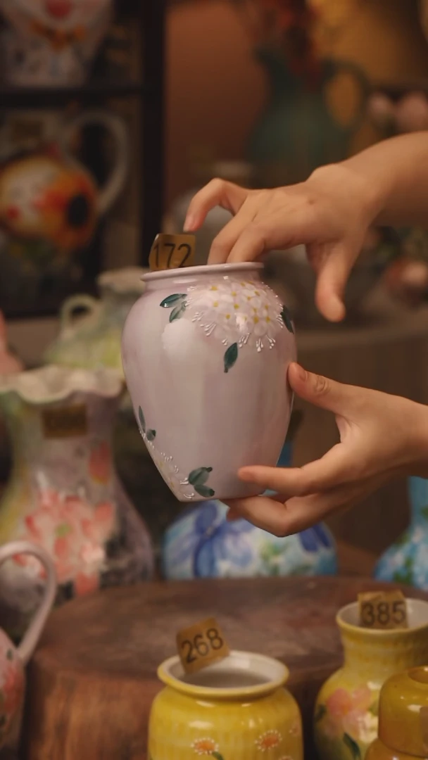 陶瓷172景德镇设计师手作花器摆件侘寂风