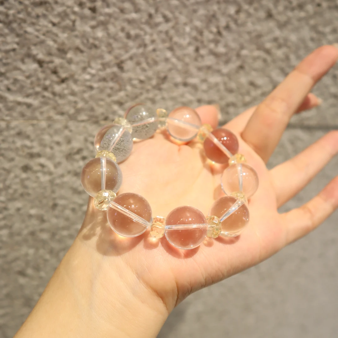 【轩轩珠宝】水晶手串 冰蜜（珠径18mm）