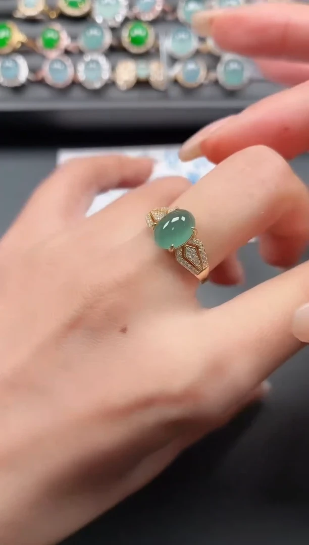 银S925镶嵌戒指翡翠1111