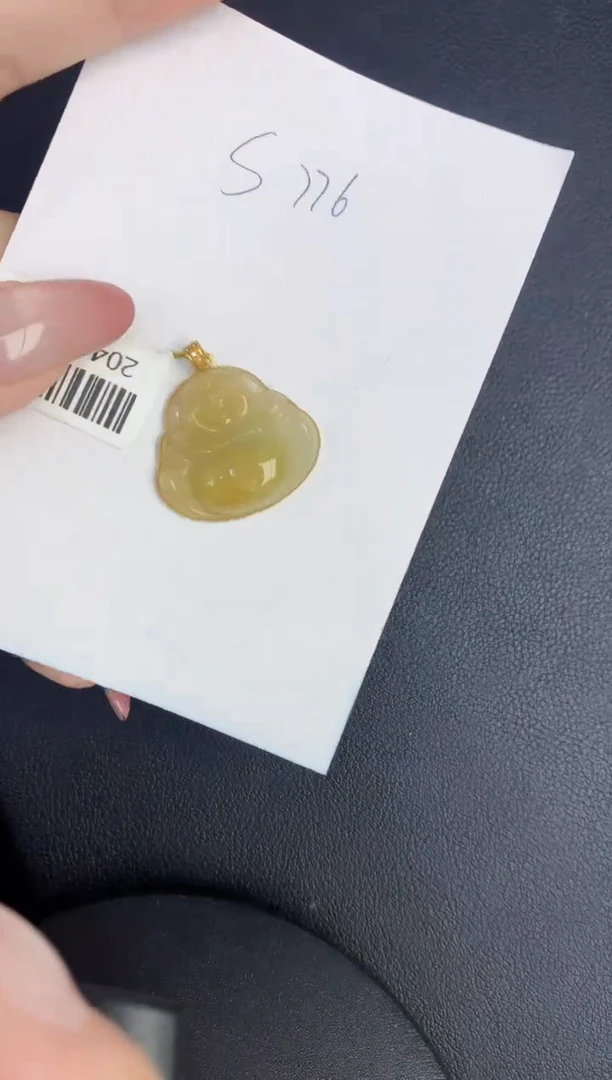 翡翠18K金镶嵌颈饰缅甸天然翡翠A货