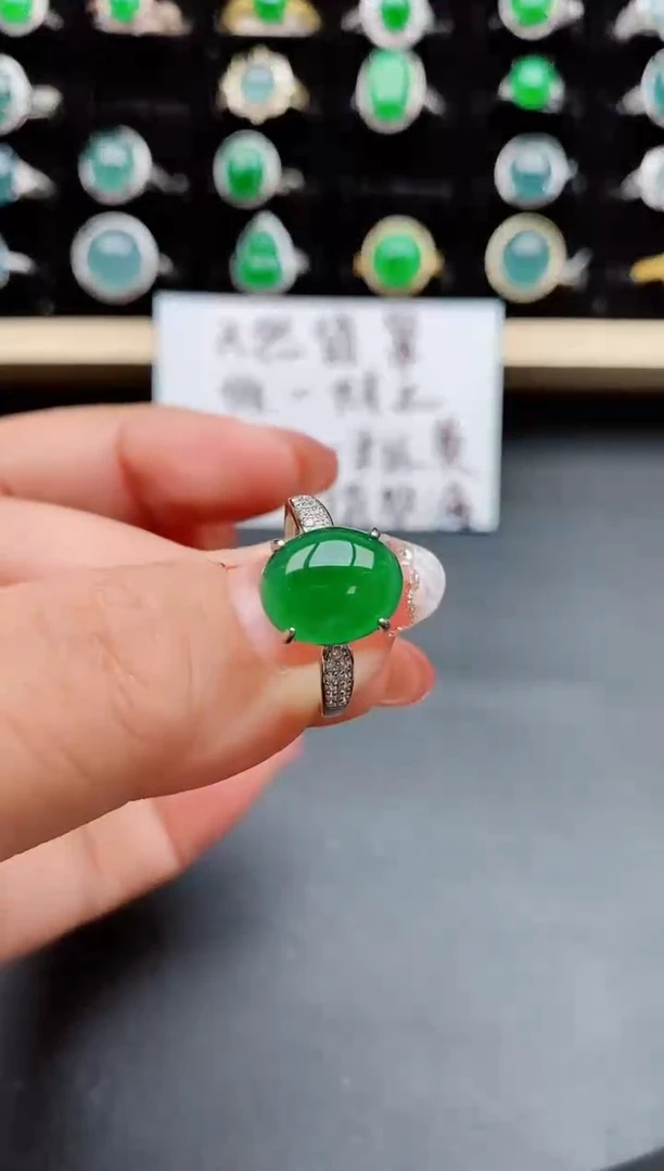 【闪购商品】翡翠戒指银S925镶嵌05800