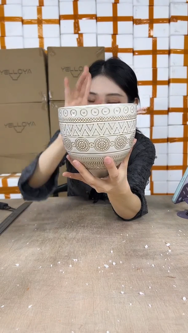 紫砂圆圈白色14x11