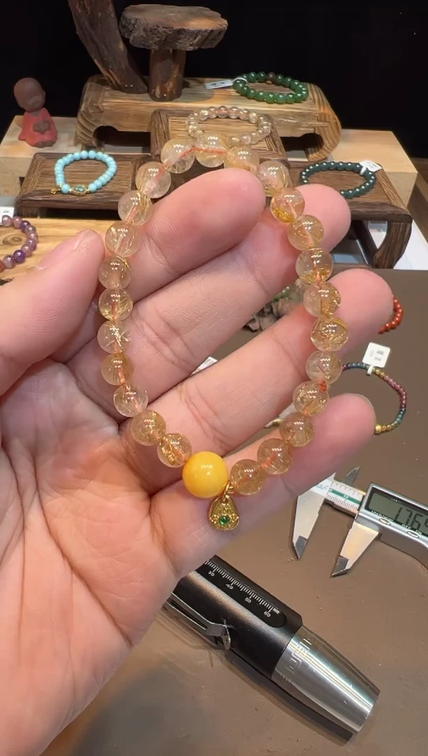 【闪购商品】水晶手链银S925镀金镶嵌7mm手饰@@0931