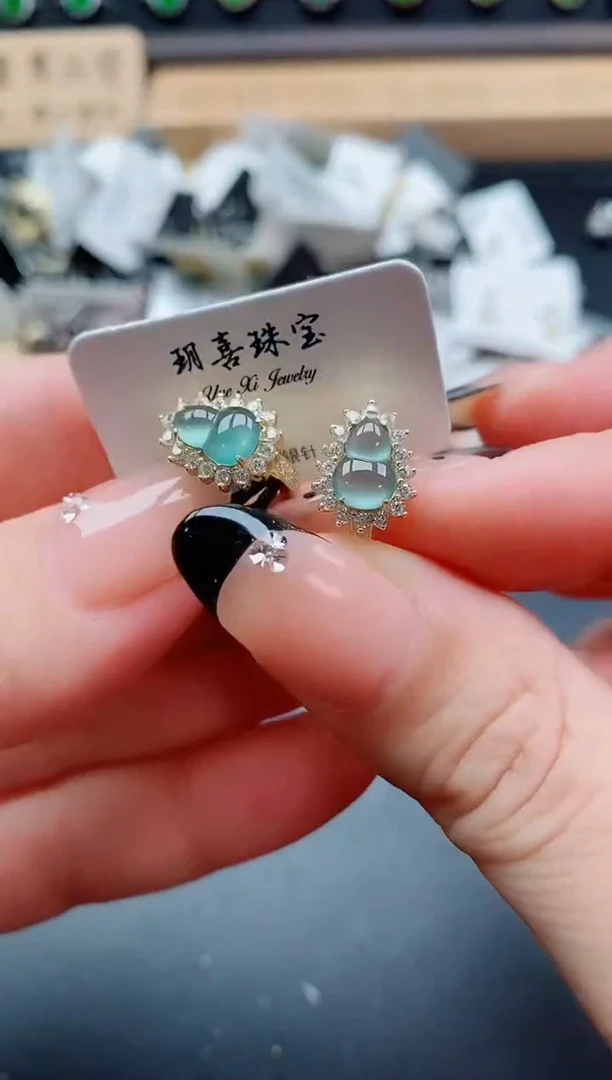 银S925镶嵌戒指翡翠1