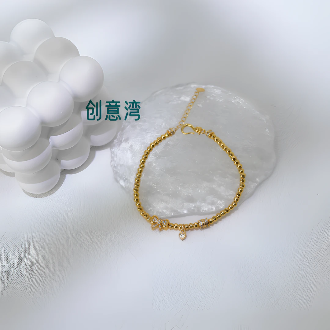 合金手链 点钻蝴蝶结珠珠手链D2040