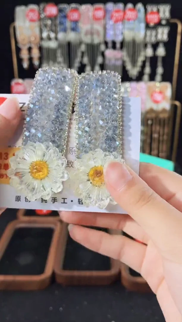 仿水晶铁合金16原创发夹正夹1对