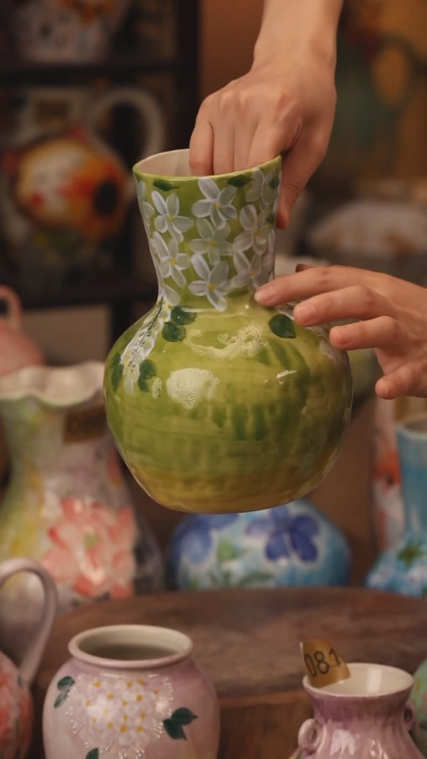 陶瓷420景德镇设计师手作花器摆件侘寂风