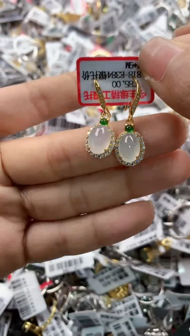 银S925镶嵌戒指翡翠666     4