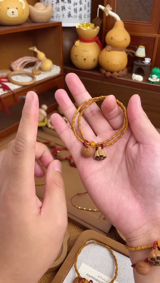 竹节手串一物一拍好运连连双圈加黄跑环