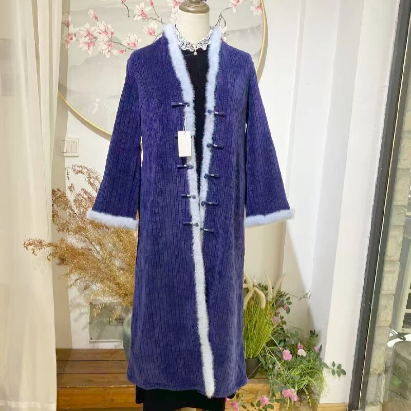 旗袍风衣宽松型女款搭旗袍外披长袖中长款大衣