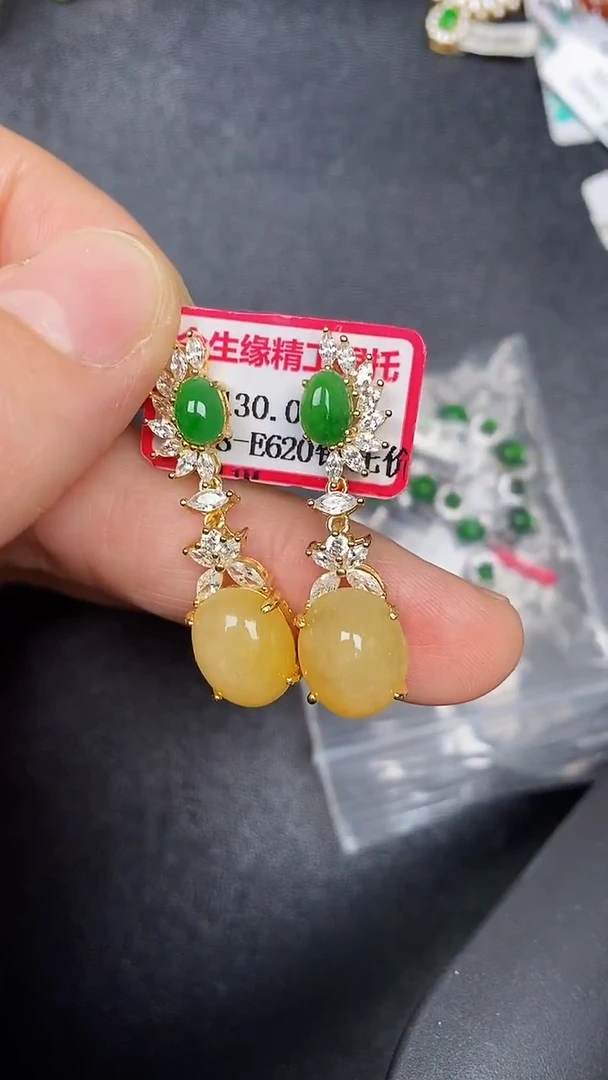 银S925镶嵌戒指翡翠1140