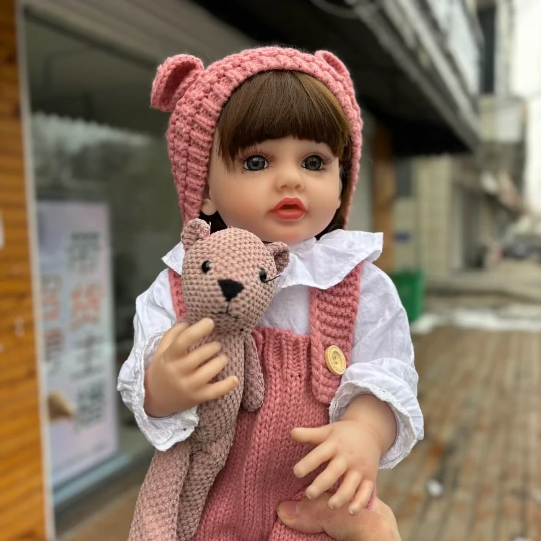 小妞妞55cm左右 3D高彩全胶水洗仿真娃娃生日礼物