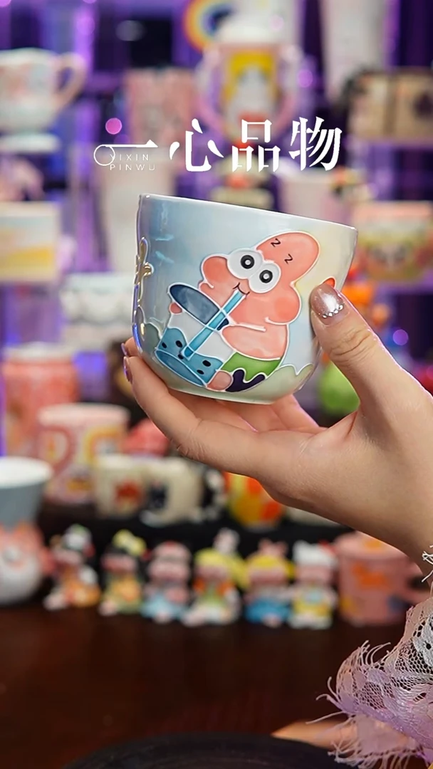 杯子瓷Y044景德镇手工手绘杯子摆件