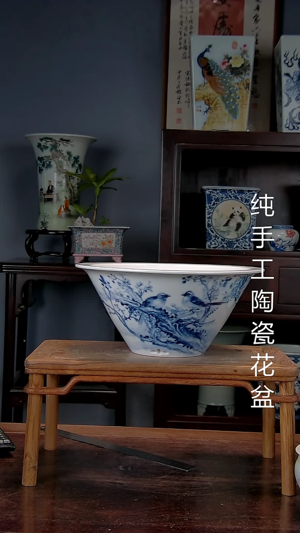 景德镇手工陶瓷花盆