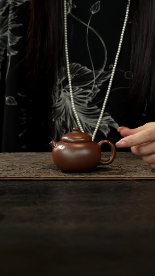 茶壶紫砂小红泥柴烧小团圆120cc