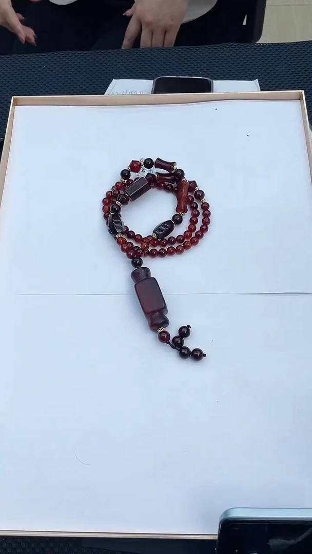 【闪购商品】玛瑙手饰未镶嵌黑金血龙珠项链多样性发一