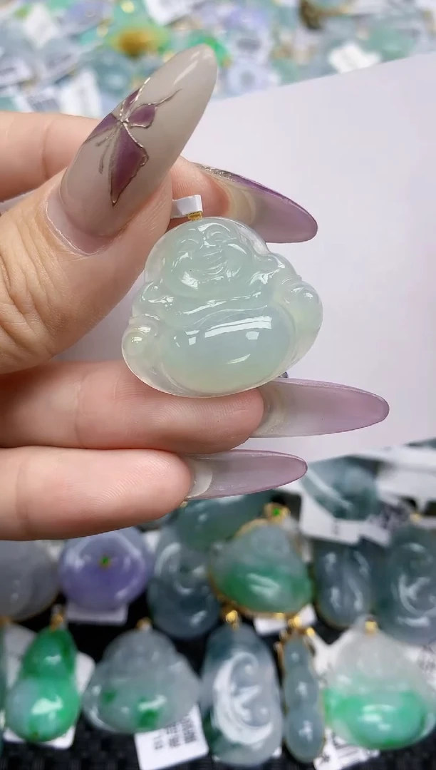 翡翠挂件18K金镶嵌138   天然翡翠A货