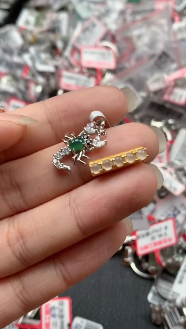 银S925镶嵌戒指翡翠天然A货缅甸翡翠