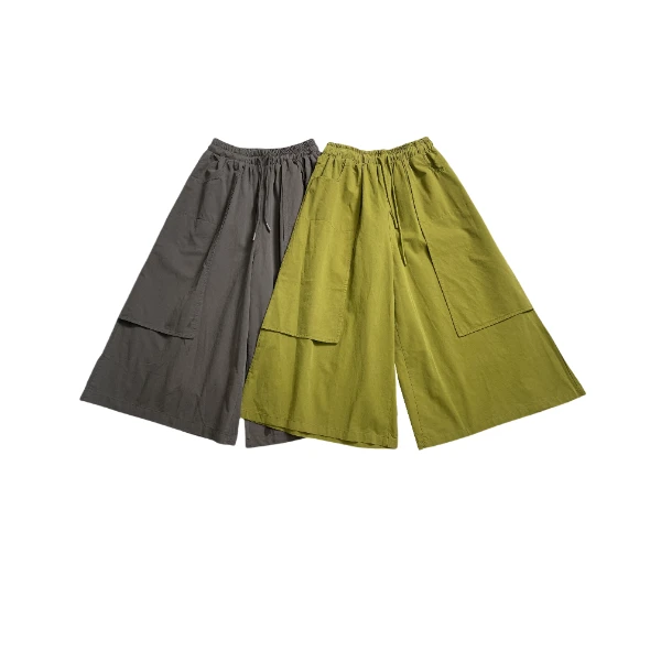 小满服饰-新品三本风阔腿九分裤